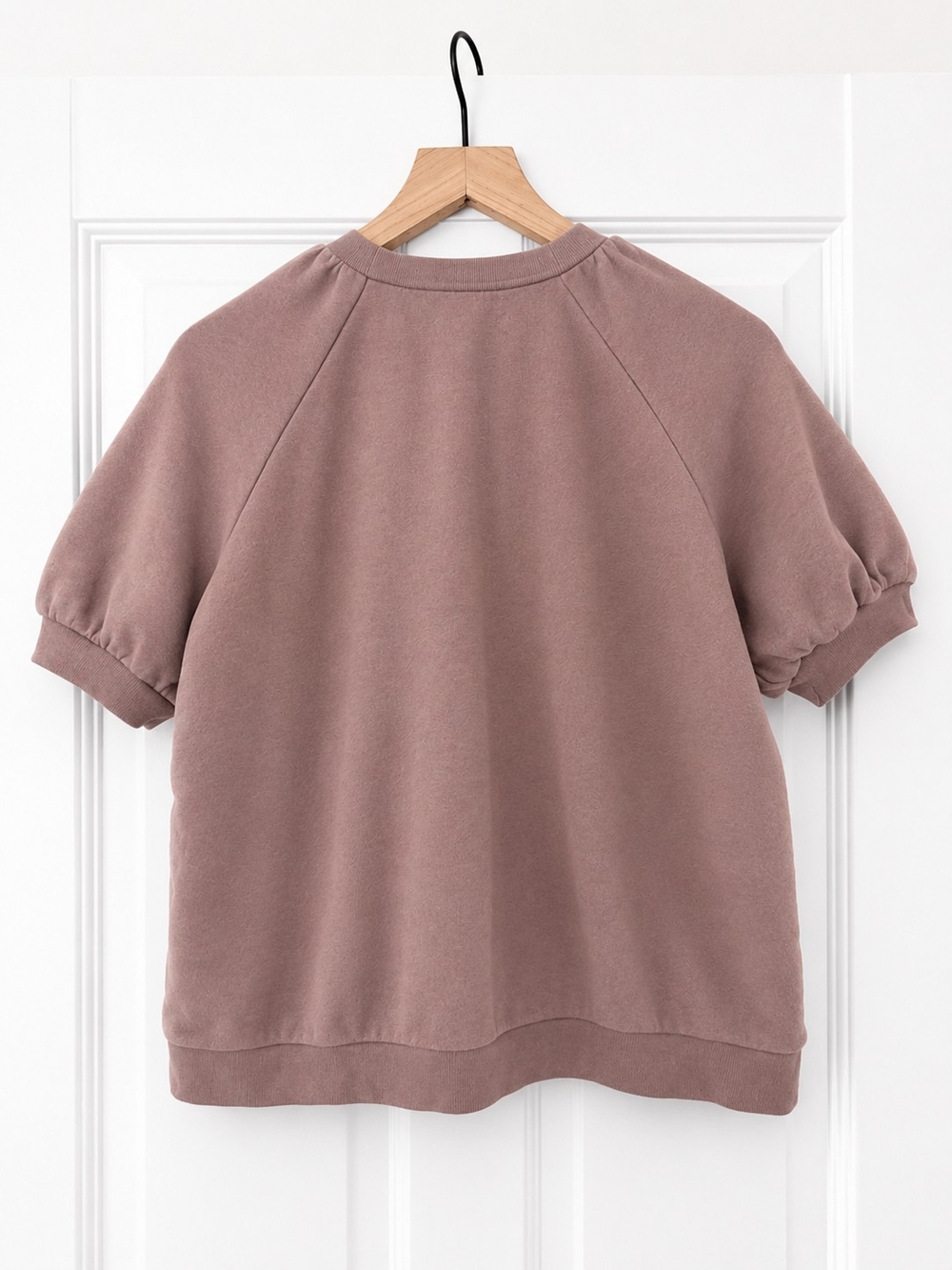 Madewell Short Puff Sleeve Sweatshirt in Dusty Mauve - Picture 2 of 4